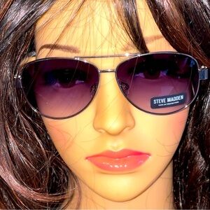 STEVE MADDEN Mariner Sunglasses In Silver Black 57-12-130 100% UV Protection